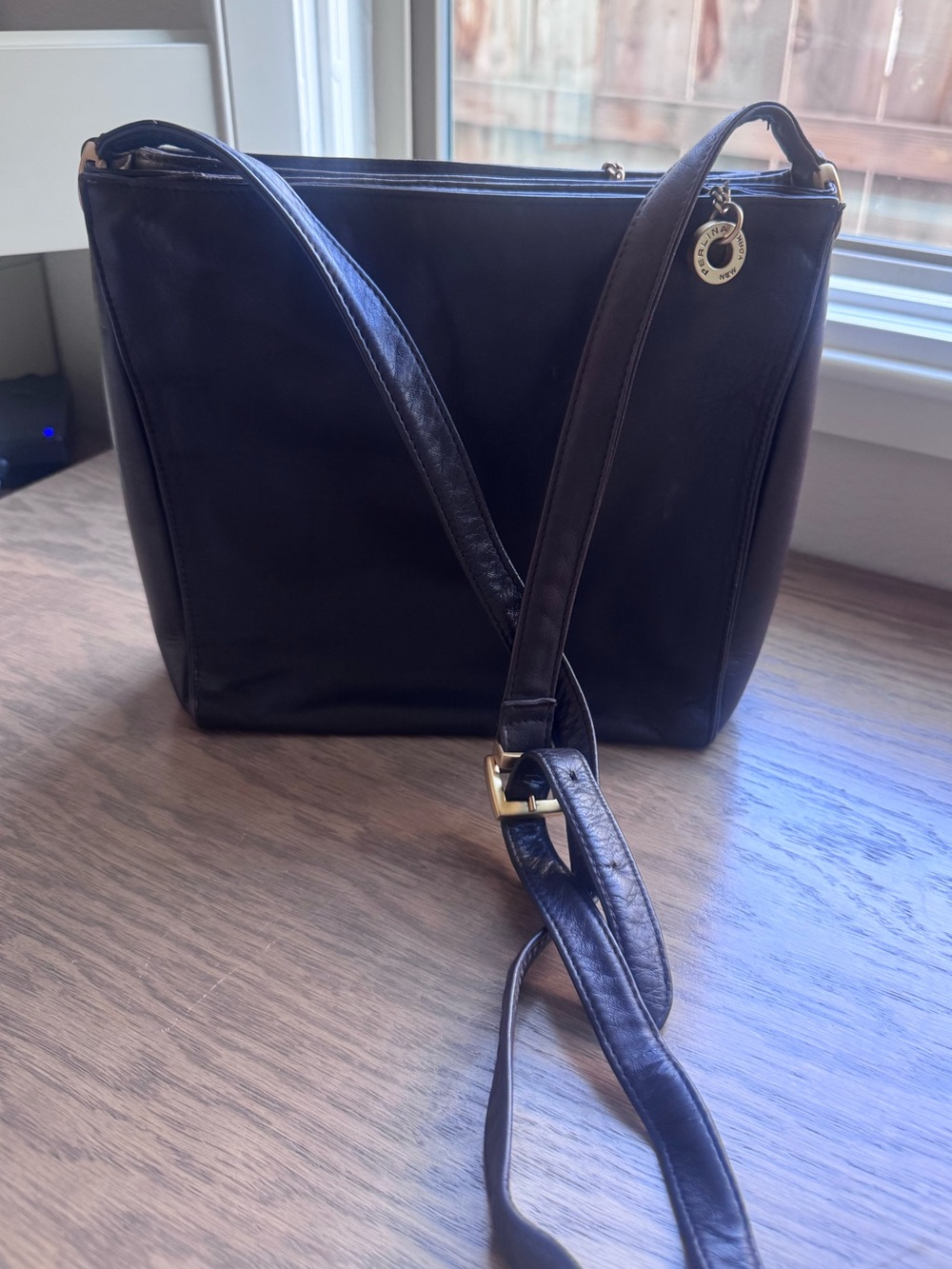 Perlina New York Brown Leather Crossbody Purse